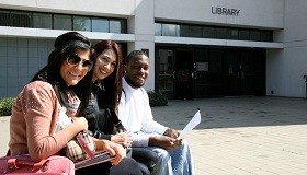 Student at the library