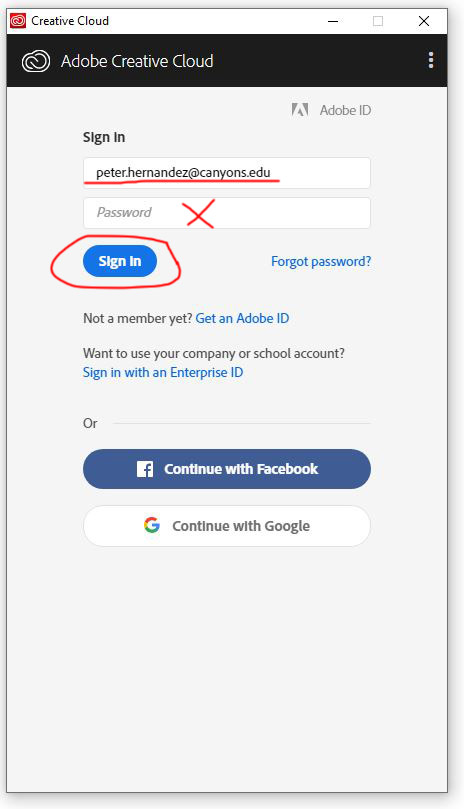 Adobe cloud login