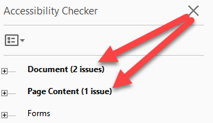 Accesibility Checker Results