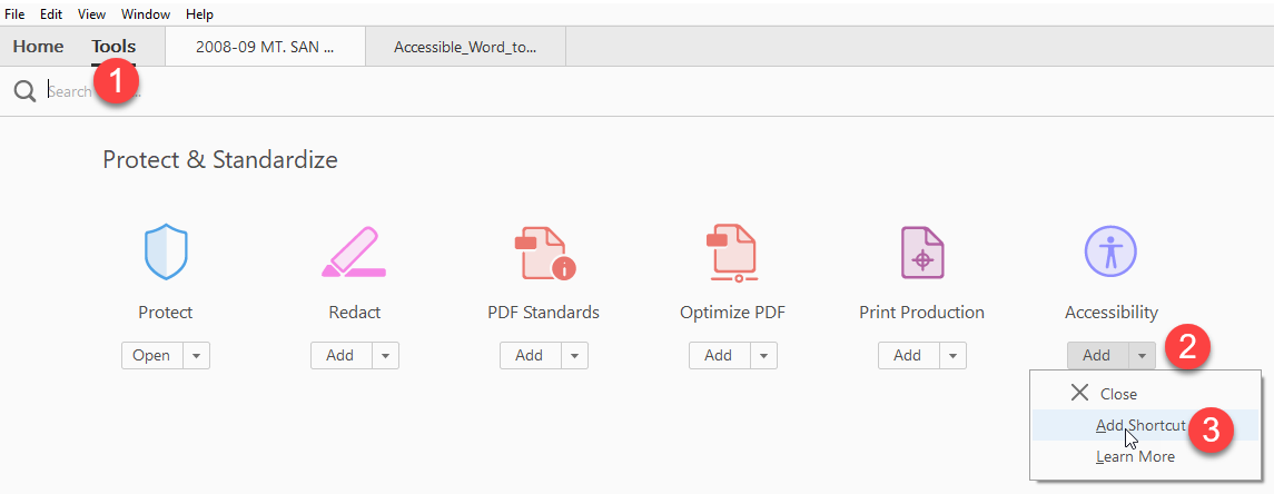 Set up accessibility checker in Acrobat
