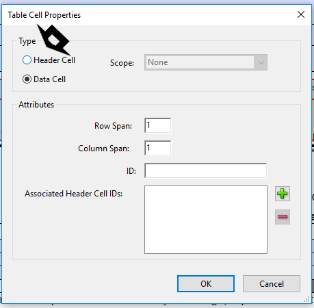 Table Header Cell