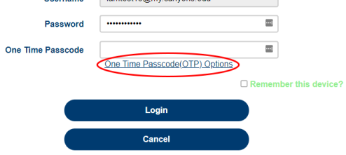 OTP Options Link