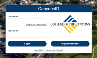 CanyonsID login page