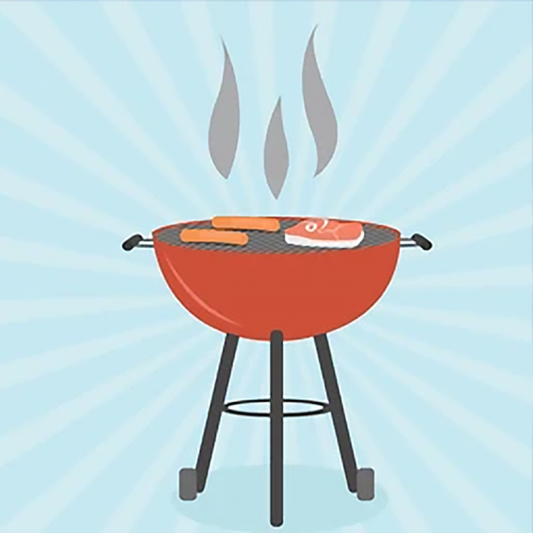Illustration of charcoal grill
