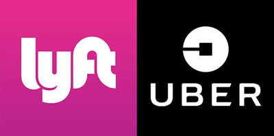 Lyft and Uber logos