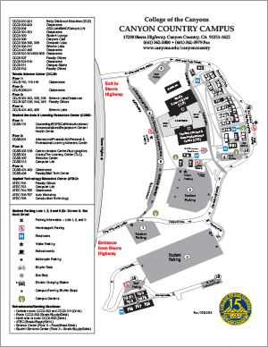 college of the canyons campus map Campus Maps college of the canyons campus map