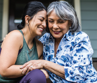 Two women comforting each other