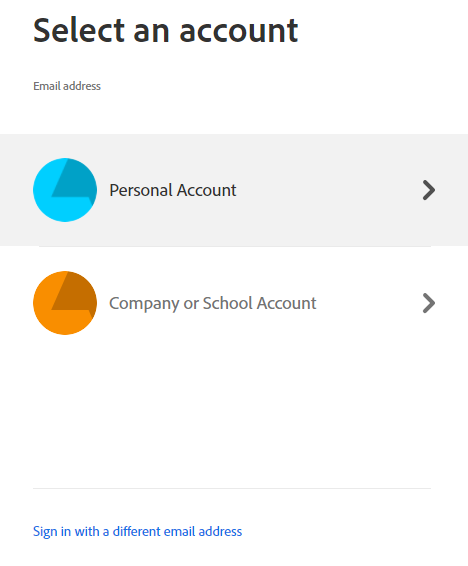 Adobe Login Screen