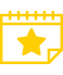 icon of calendar with a star shape
