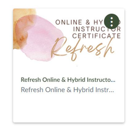 Online & Hybrid Instructor Certificate Refresh course card