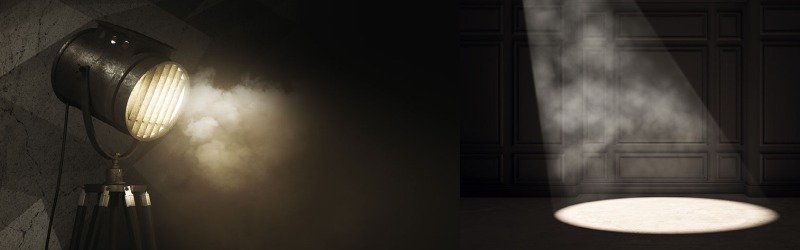 image of spotlights in a dark room