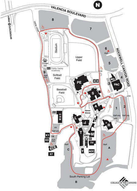 Valencia Campus Escort Map