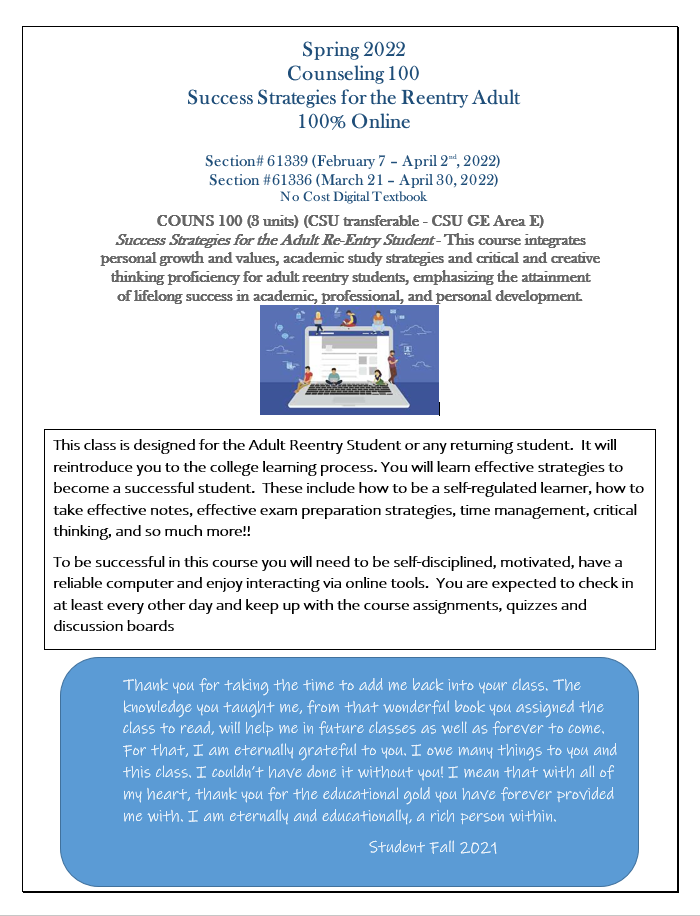 Counseling 100 Flyer