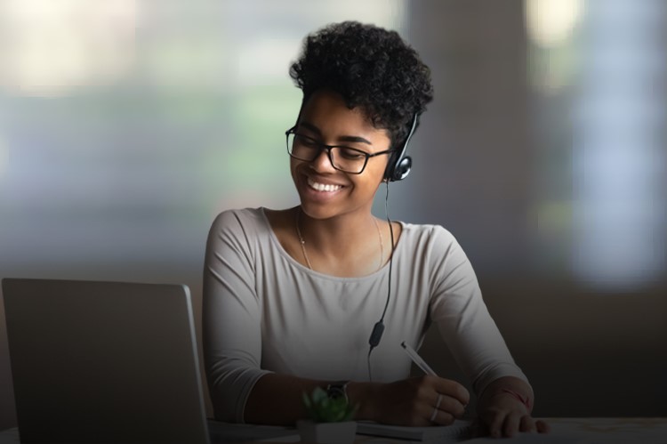 woman connecting to support