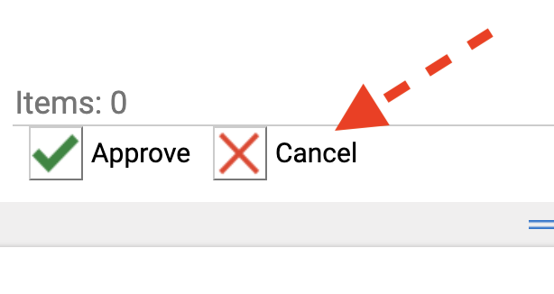 software example, onbase workflow cancel button