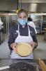 iCUE Chef Instructor Cindy Schwanke showing a pie crust.